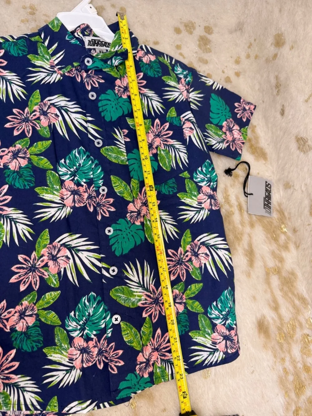 2 PC 100% Cotton Boys Hawaiian Shirt & Shorts Set‎ Blue Green Pink Tan Size 8